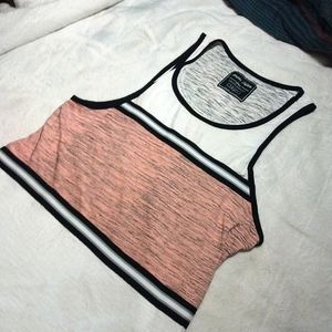 Modern Culture Pink and White Women's Crop Top